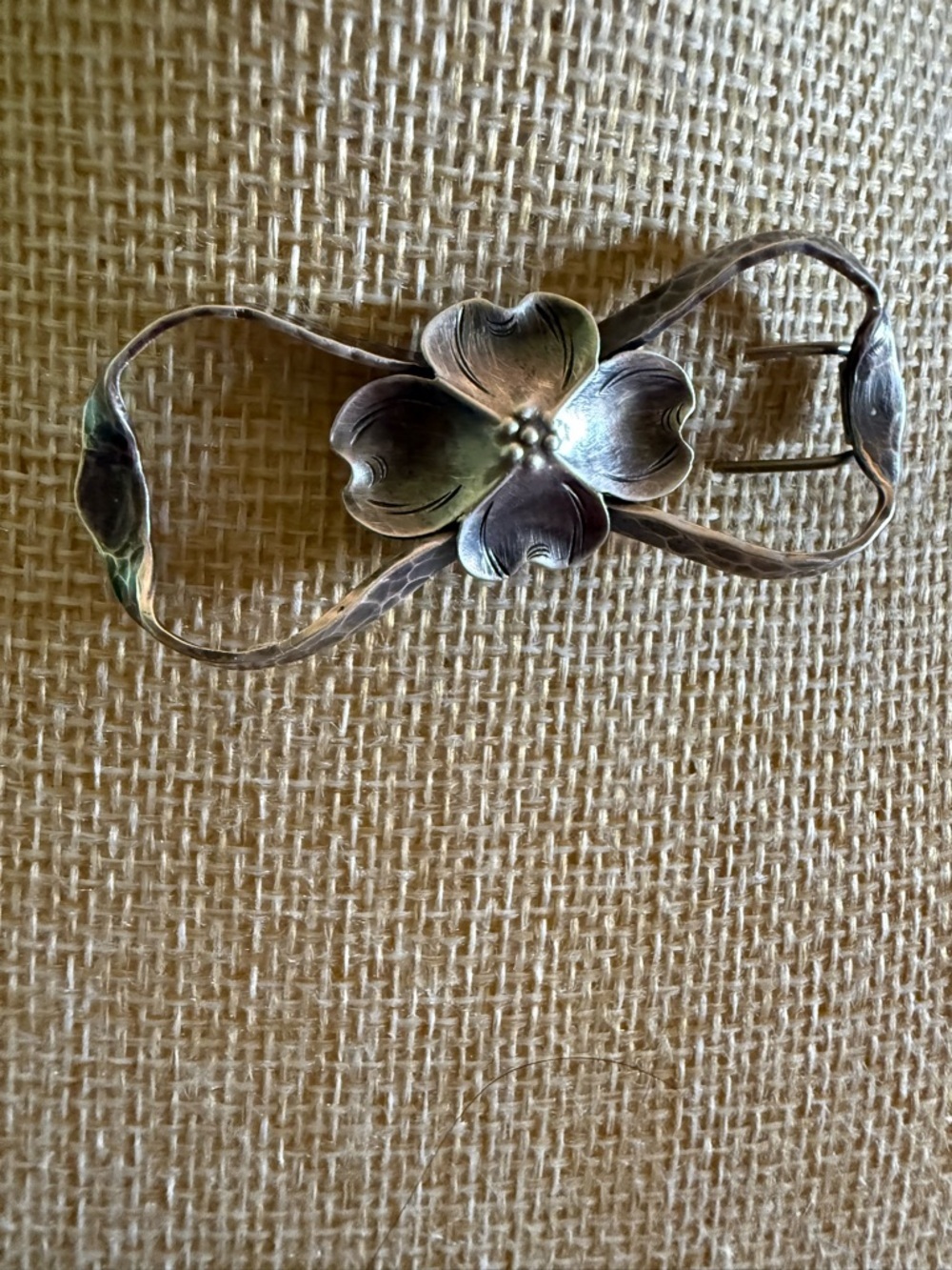 Vintage Stuart Nye Sterling Silver Dogwood Floral Hair Pin